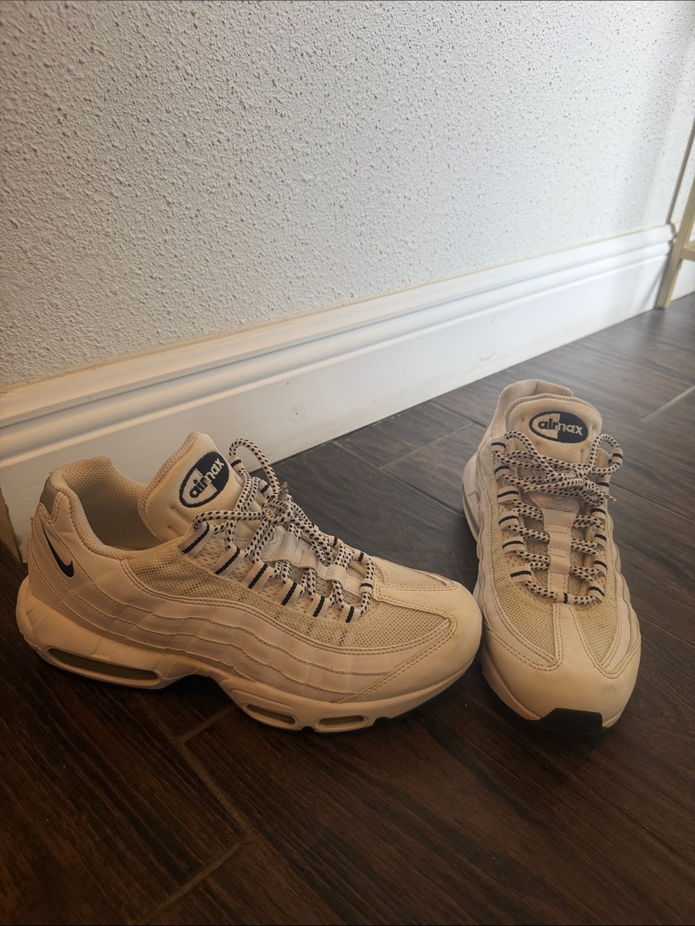 Nike Men’s Air Max 95 Sneakers in Cream and Black Accents